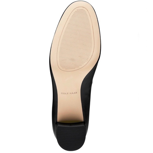 Cole Haan Lesli Black Leather Pump Block Heel Shoe - Picture 4 of 8